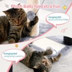 Small 4-in-1 Cat Tree Tower With Self-grooming Brush And Natural Sisal Scratching Post - Image 10