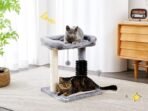 Small 4-in-1 Cat Tree Tower With Self-grooming Brush And Natural Sisal Scratching Post - Image 5