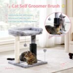 Small 4-in-1 Cat Tree Tower With Self-grooming Brush And Natural Sisal Scratching Post - Image 7