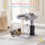 Small 4-in-1 Cat Tree Tower With Self-grooming Brush And Natural Sisal Scratching Post - Image 3