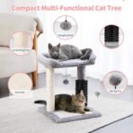 Small 4-in-1 Cat Tree Tower With Self-grooming Brush And Natural Sisal Scratching Post - Image 8
