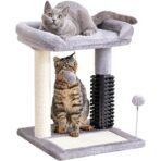 Small 4-in-1 Cat Tree Tower With Self-grooming Brush And Natural Sisal Scratching Post