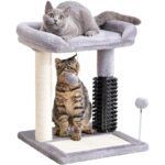 Small 4-in-1 Cat Tree Tower With Self-grooming Brush And Natural Sisal Scratching Post