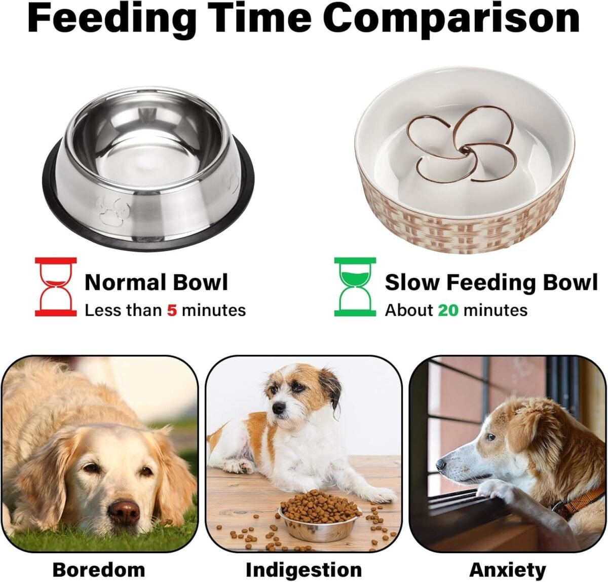 Ceramic Slow Feeder Dog Bowl Slow Feeder Dog Bowl For Medium Large Anti-Choking Slow Eating Dog Bowl Non Slip Dog Bowl Slow Feeder - Image 10