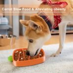 Slow Feeder Dog Bowl, Dog Food Bowl For Small & Medium-Sized Dogs, Carrot Design Dog Bowls,Non-Slip Dog Slow Feeder Bowls, Pet Slow Feeder Bowl For Dry Wet Food - Image 3