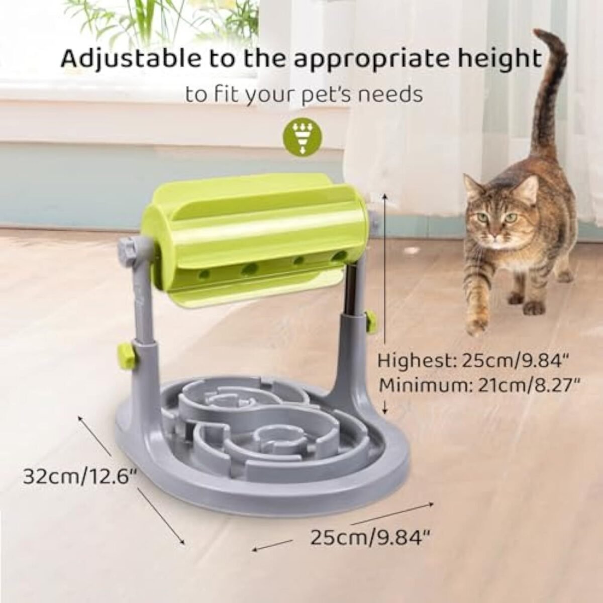 Interactive Dog Cat Food Puzzle Toy Slow Feeder Pet Bowl Treat Boredom Dispensing Slow Feeder Anxiety IQ Training In Smart Feeding And Adjustable Height For Small Medium Dogs - Image 7