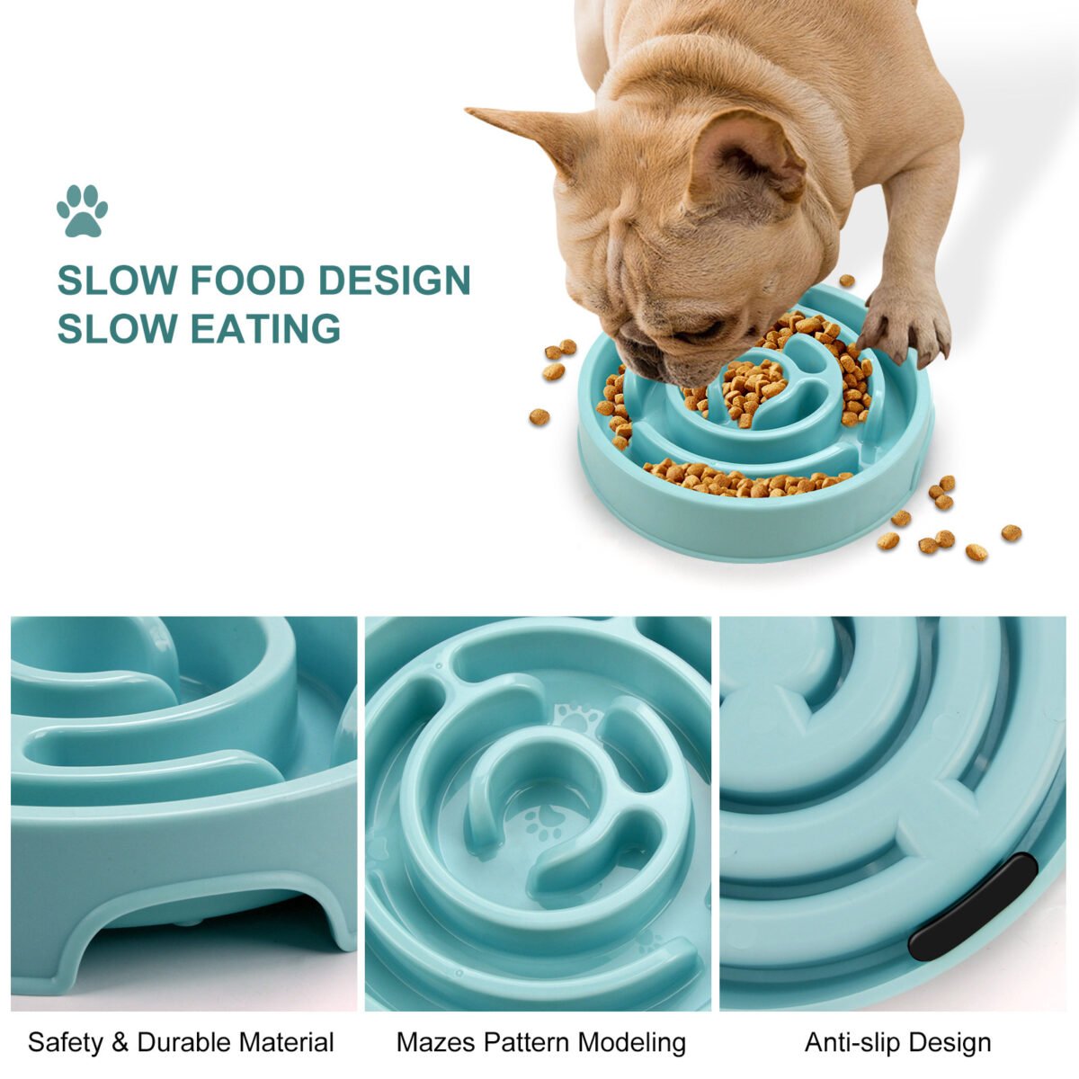 Slow Feeder Dog Bowls Silicone Dog Puzzle Feeder Bowl For Healthy Eating Puppy Slow Feeder Bowl Anti-Choking Dog Slow Feeder Bowls - Image 2