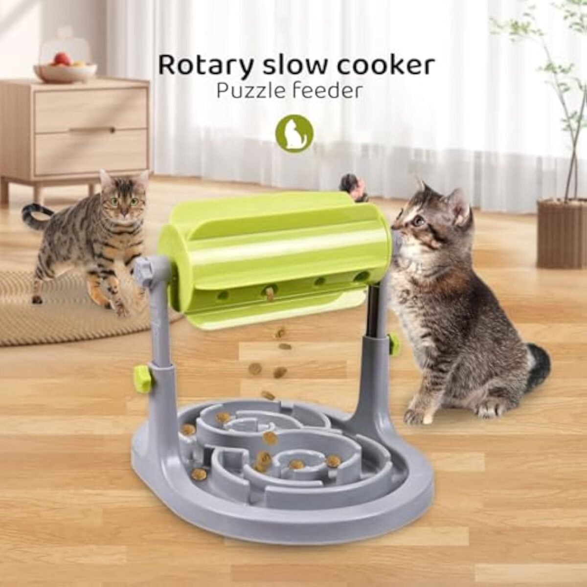 Interactive Dog Cat Food Puzzle Toy Slow Feeder Pet Bowl Treat Boredom Dispensing Slow Feeder Anxiety IQ Training In Smart Feeding And Adjustable Height For Small Medium Dogs - Image 6