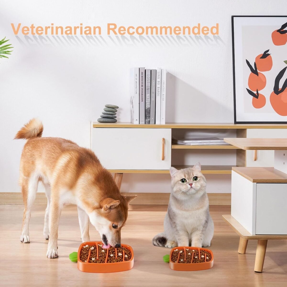 Slow Feeder Dog Bowl, Dog Food Bowl For Small & Medium-Sized Dogs, Carrot Design Dog Bowls,Non-Slip Dog Slow Feeder Bowls, Pet Slow Feeder Bowl For Dry Wet Food - Image 6