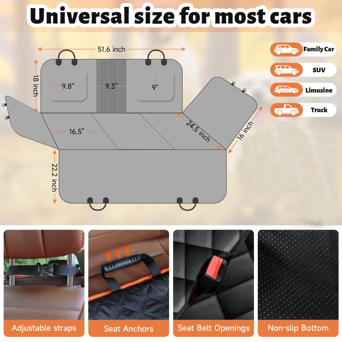 Heat Load Bearing Seat Cover Car Mounted Pet Pad - Image 3