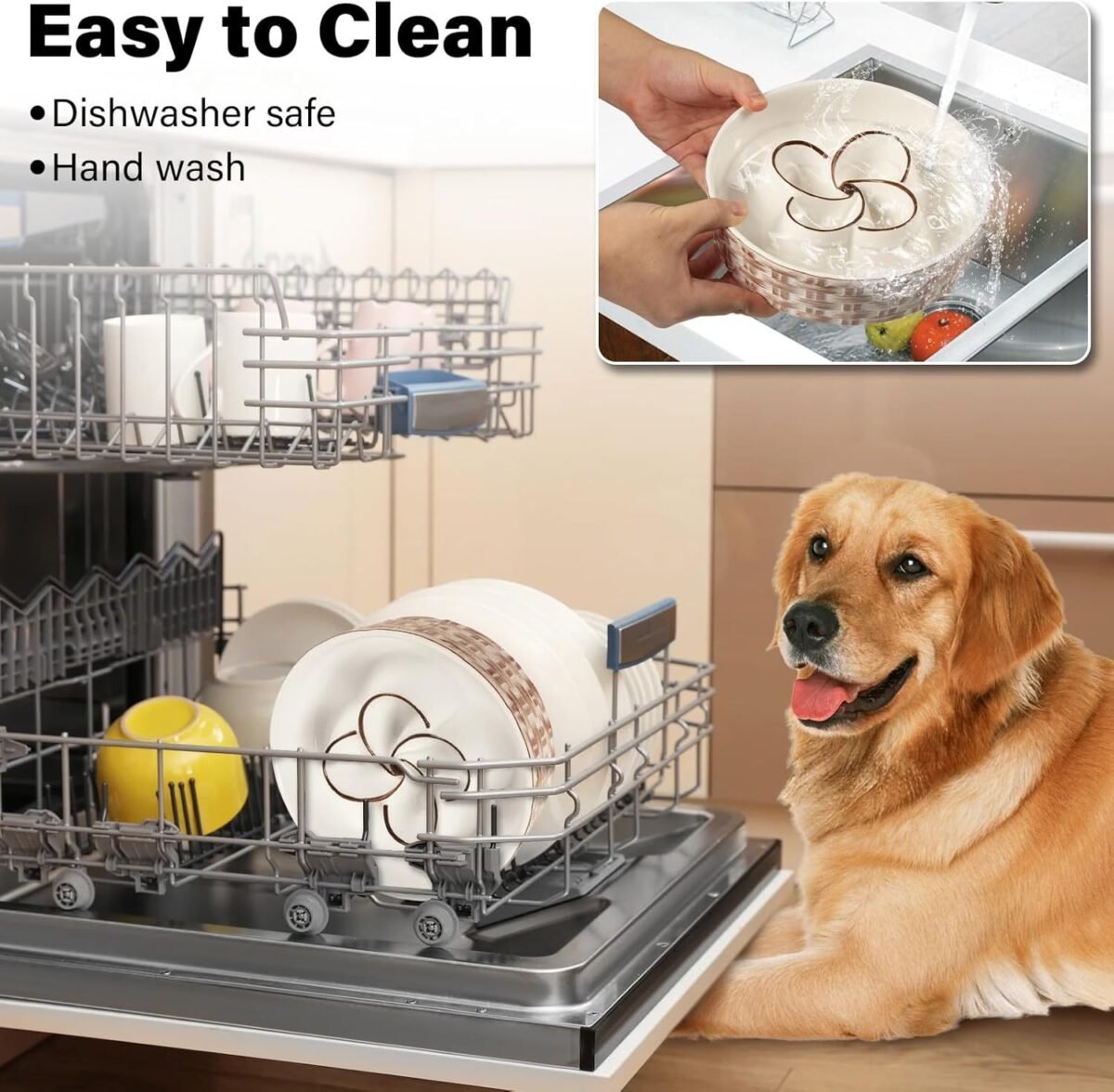 Ceramic Slow Feeder Dog Bowl Slow Feeder Dog Bowl For Medium Large Anti-Choking Slow Eating Dog Bowl Non Slip Dog Bowl Slow Feeder - Image 8