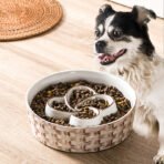 Ceramic Slow Feeder Dog Bowl Slow Feeder Dog Bowl For Medium Large Anti-Choking Slow Eating Dog Bowl Non Slip Dog Bowl Slow Feeder - Image 3