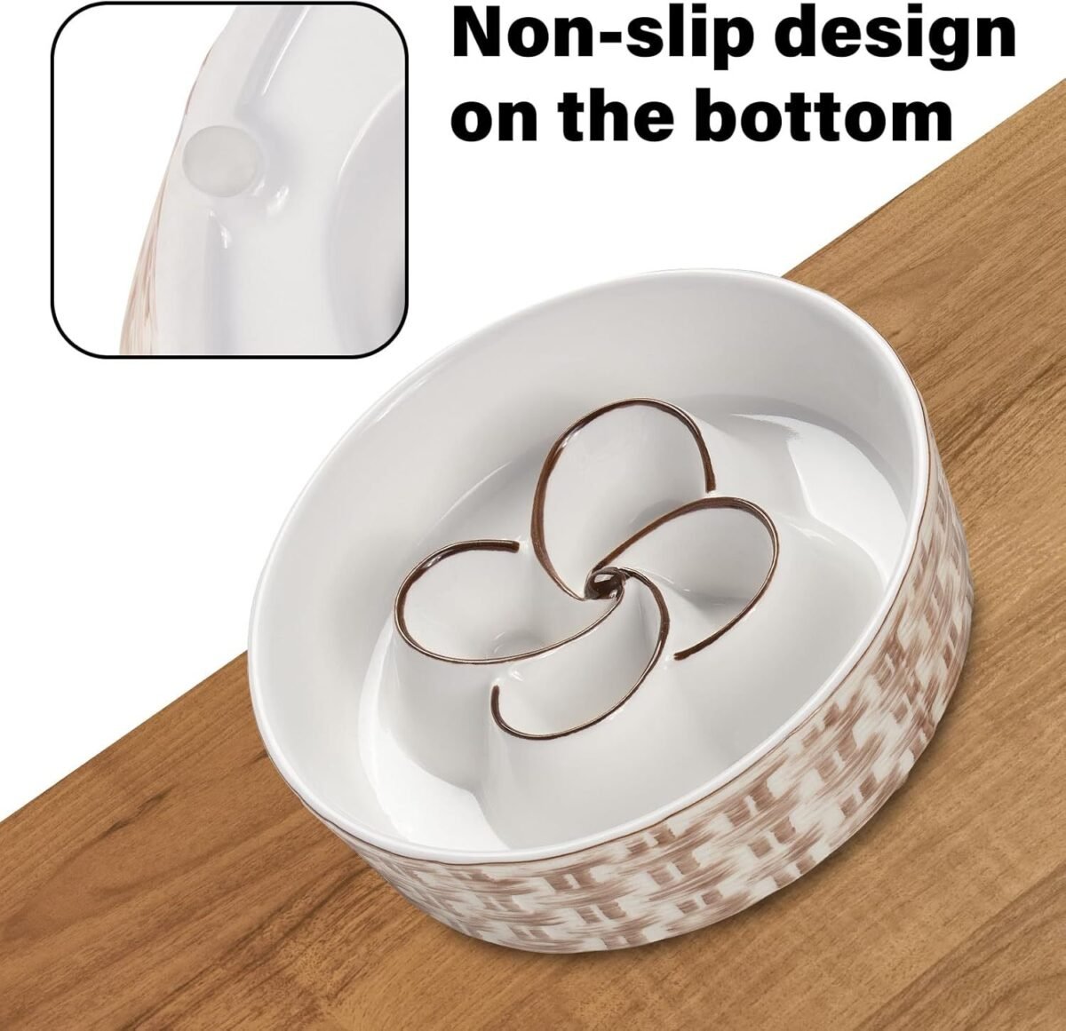 Ceramic Slow Feeder Dog Bowl Slow Feeder Dog Bowl For Medium Large Anti-Choking Slow Eating Dog Bowl Non Slip Dog Bowl Slow Feeder - Image 5