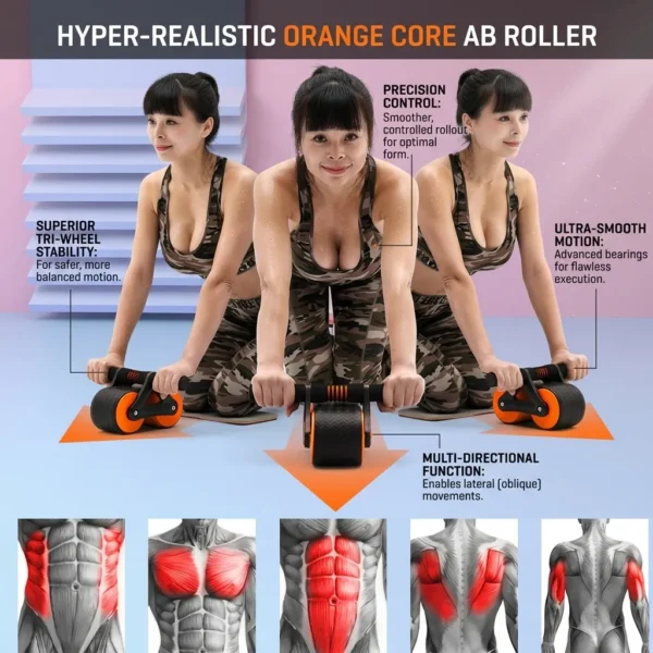 Auto Rebound Ab Roller For Smooth Workouts