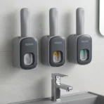Bathroom Accessories Wall Mounted Automatic Toothpaste Holder Dispenser 6