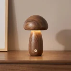 Bring Nature Indoors Heart Warming Wooden Mushroom Night Light 3