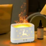 Elk Flame Humidifier Diffuser Mute Household Atmosphere Lamp Christmas Home Decorations 1
