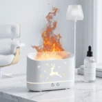 Elk Flame Humidifier Diffuser Mute Household Atmosphere Lamp Christmas Home Decorations 3