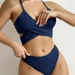 Knot Back Beachwear Bikini Patchwork Swimwear 6